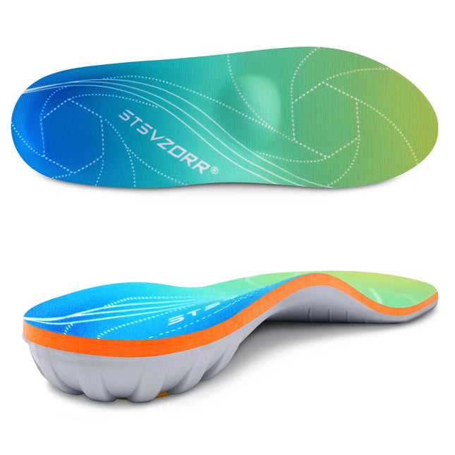 iFitna Plantar Fasciitis Relief Orthopedic Shoe Insole Metatarsal Pain Flat Feet Arch Support Insert Men&Women Standing All Day - 127G1-green blue - EU(43-44)-280MM