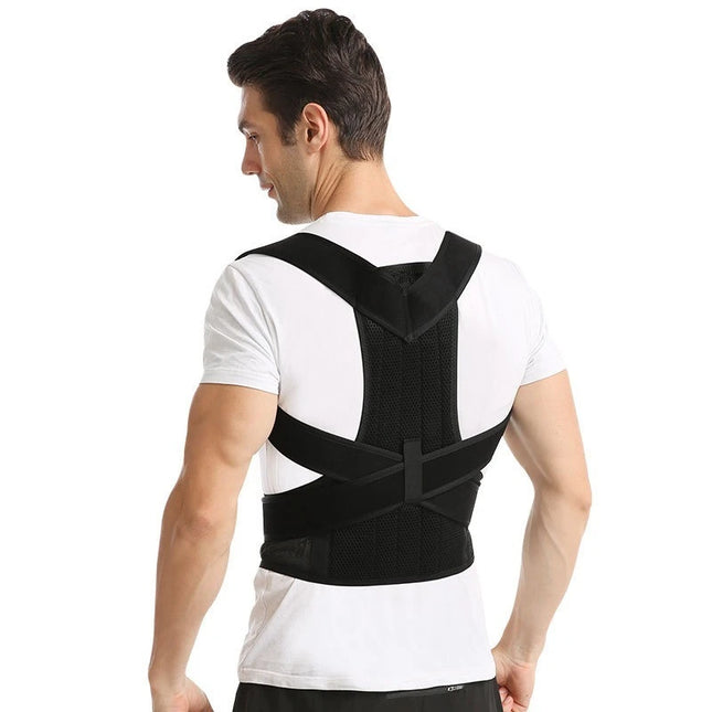 OIMG Adjustable Scoliosis Posture Corrector Corset Back Brace Lumbar Support Straight Corrector De Espalda Belt Corrector De Postura - Black - Size: L