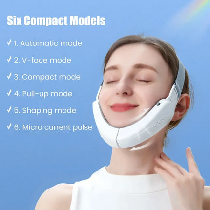 JBMBHC Electric V-face Face Lift Device LED Photon Therapy Microcurrent Skin Tightening Double Chin Remover EMS Face Slimming Massager