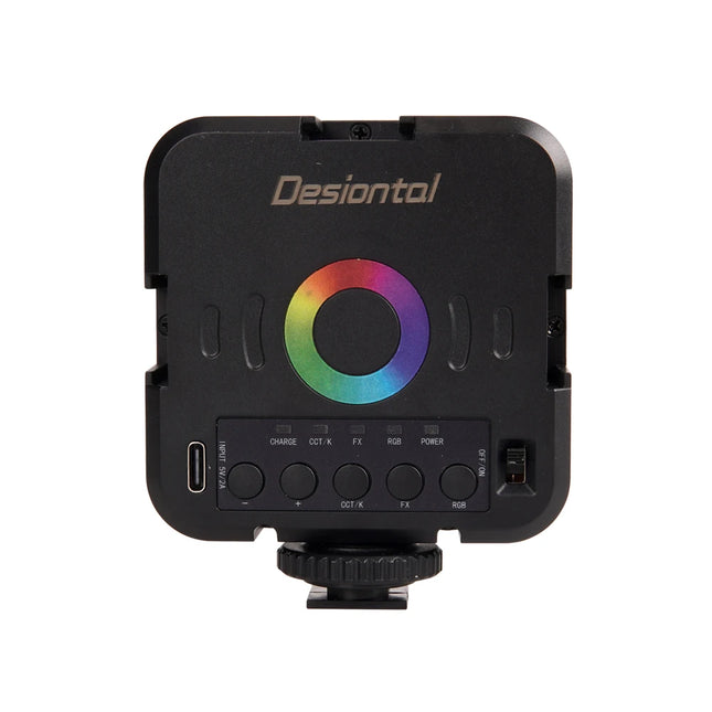 Desiontal Mini RGB Hot Boot Fill Light Live Photography LED Portable Atmosphere Beauty Mobile Camera Pocket Adjustable