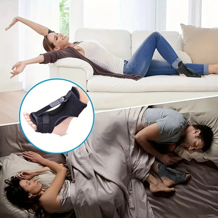 Uniqus 1PCS Adjustable Plantar Fasciitis Night Splint Foot Drop Orthosis Stabilizer Brace Support Night Splints Pain Relief - Black