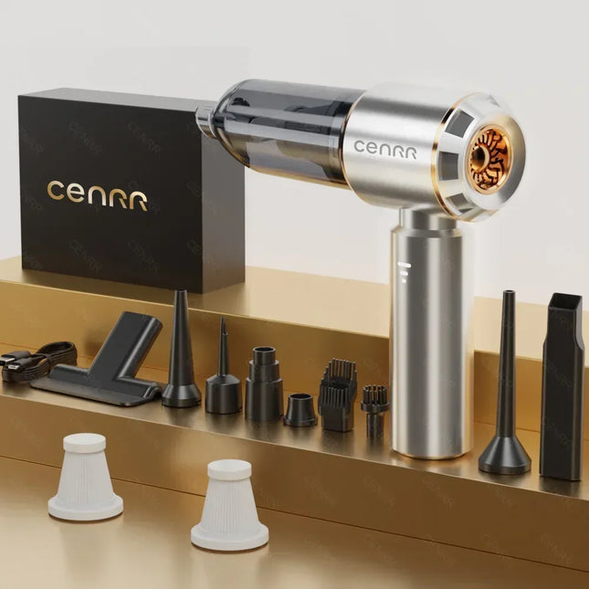 CENRR Car Vacuum Cleaner 360000PA Powerful Wireless Vacuum Cleaner Handheld Portable Cleaning Machine Home Appliance MAX Silver 4hepa