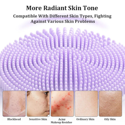VIMYSHOW Sonic Waterproof Facial Cleansing Brush for Men & Women Rechargeable Exfoliating Electric Face Scrubber Cleanser Brush - Purple