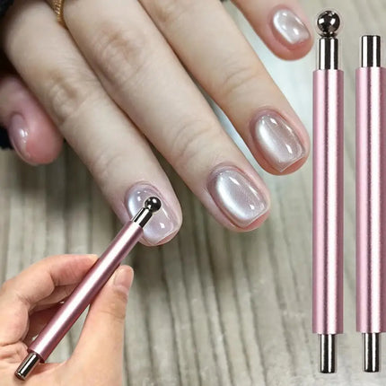 1pcs Little Wand Double Head Nail Magnetic Stick for Cat Eye Nail Gel Strong Magnet Steel Ball Detachable Manicure Magnetic Tool