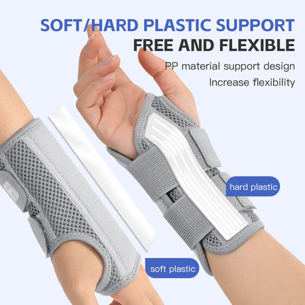 ZOFORE SPORT 1PC Wrist Strap Adjustable Wrist Brace for Carpal Tunnel Support Brace with Splints for Arthritis Tendonitis Sprain Wrist Pain - Gray Left hand ( S/M )