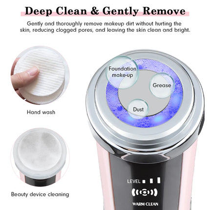 Vofel Face Massager Electric Face Lifting 4 In 1 Facial Massager Anti Aging Skin Tightening Firming Skin Care Tools - Pink