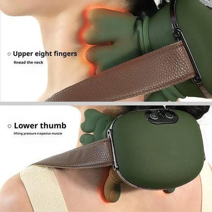 HENIRAG 3-Level Modes Bionic Neck Massager Shoulder Back Massagers Electric Kneading Muscles cervical Pillow Relax Neck Waist Leg Body