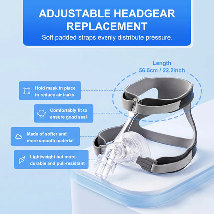 JBMBHC CPAP Nasal Mask with Headgear, Elbow & Silicone Cushion, Replacement CPAP Nose Mask, Universal Nasal Sleep Mask, Perfect Sealing - M - Mask Headgear