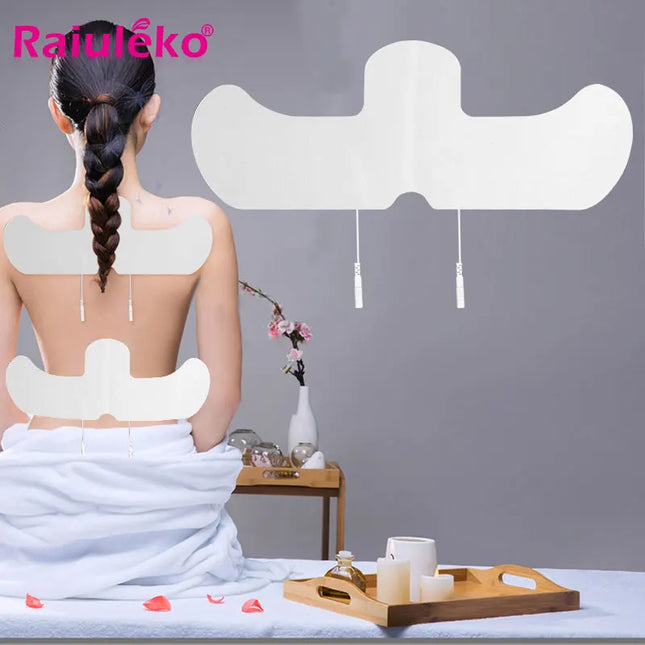 Raiuleko 1Pcs EMS Electrode Pads 2 mm Plug 34x13cm for Shoulder Acupuncture Muscle Stimulator Massager TENS Replacement Pad Non-woven Gel