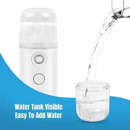 JBMBHC Nano Facial Steamer Facial Mister Portable Face Mister Cool Nano Mist Sprayer for Face Hydrating Sprayer Mini Handy Face Mister - White