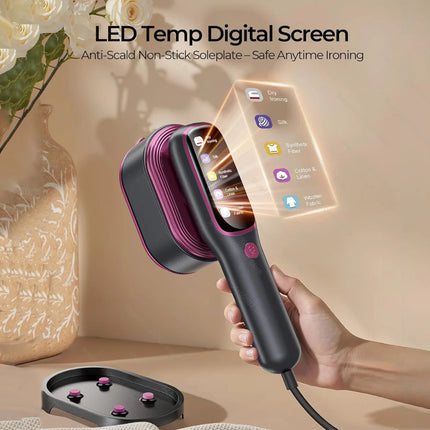 CENRR Portable Steamer Iron Steam Hanging Iron Professional Handheld 1200W Household Heating Portable Garment Steamer Clothing Surface - Purple