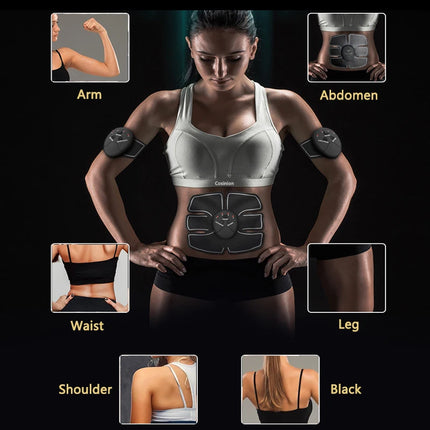 FEMVY EMS Electrical Muscle Stimulator Fitness Lifting Buttock Abdomen Arms Legs Hip Trainer Toner Weight Loss Body Slimming Massager - Abdomen Arms Hip