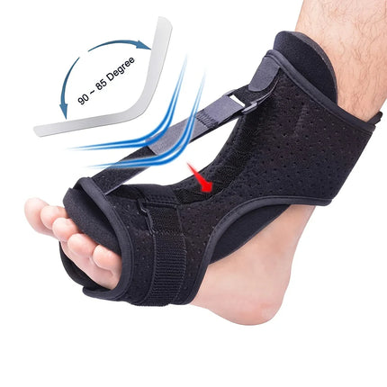 Uniqus 1PCS Adjustable Plantar Fasciitis Night Splint Foot Drop Orthosis Stabilizer Brace Support Night Splints Pain Relief - Black