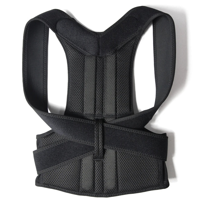 OIMG Posture Corrector for Men and Women Back Posture Brace Clavicle Support Stop Slouching and Hunching Adjustable Back Trainer - Black - Size: L
