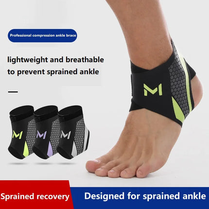 PAPLUS 1-2PCS Bandage Ankle Protector Foot Support for Pain Plantar Fasciitis Night Splint Ankle Protector Soccer Compression Anklet - Grey