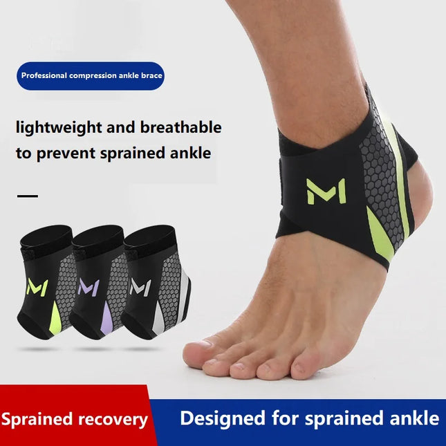 PAPLUS 1-2PCS Bandage Ankle Protector Foot Support for Pain Plantar Fasciitis Night Splint Ankle Protector Soccer Compression Anklet - Grey