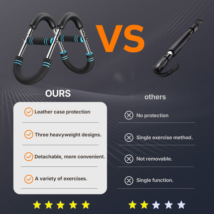 PHOVSUV Adjustable Arm & Chest Muscle Trainer, Multifunctional Strength Training Bar, Gym Accessory for Men & All Fitness Levels - Black