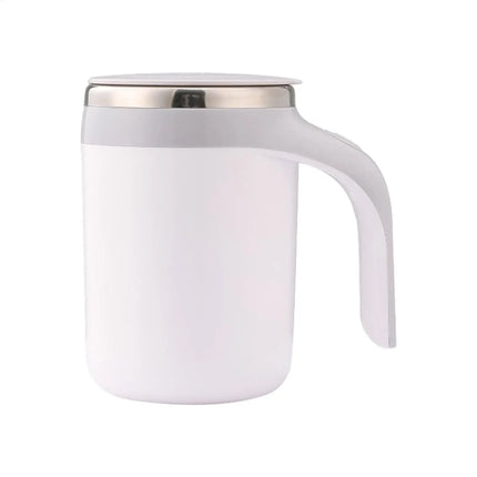 URGGU Fully automatic mixing cup, sesame paste water cup, portable electric magnetic rotating shaker coffee cup - white gray battery mod