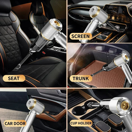 CENRR Car Vacuum Cleaner 360000PA Powerful Wireless Vacuum Cleaner Handheld Portable Cleaning Machine Home Appliance MAX Silver 4hepa