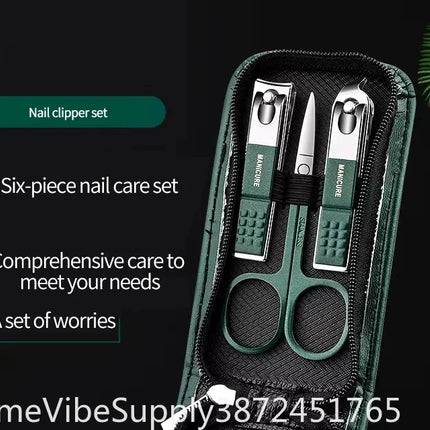 6Pcs Premium Nail Clipper Scissors Set Portable Household Manicure Beauty Kit HighÃƒÂ¢Ã¢â€šÂ¬Ã¢â‚¬ËœEnd Nail Care Tools For Men Women Daily Grooming Supply