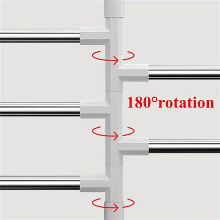 Ibluelover Towel Rack, Towel Rod, Space-Saving Wall-Mounted Rack, Anti-Swing Hook, Suitable for Bathroom and Kitchen - Five floors