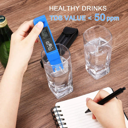 LABICO 2pcs TDS PH Meter Digital Water Tester 0.01ph High Accuracy PH Meter 0-9990ppm Temperature TEMP PPM Tester