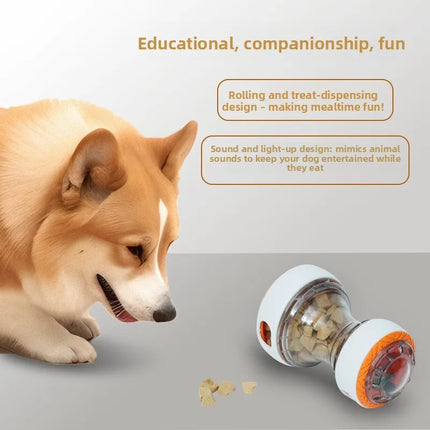 macroupta Interactive Dog Treat Dispenser Toy Dog Puzzle Rolling Leak Food Ball Toy Durable Chew Tooth Healthy Ball Suitable for All Breed - Blue
