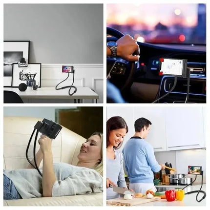 Chapter Seven New Lazy Neck Mobile Phone Holder For IPhone Huawei Xiaomi Flexible Neck Lazy Necklace Tablet Holder Stand For Cellphone Tablets - Black