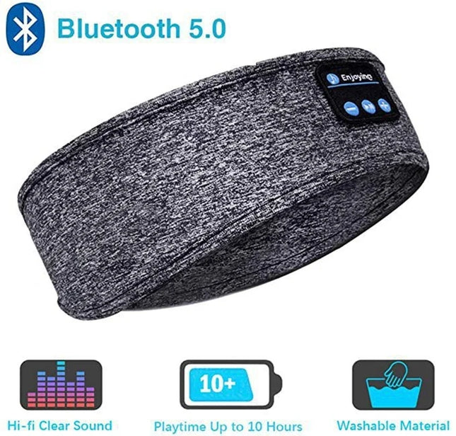 branches Sleep Mask Bluetooth Sleeping Headphones Headband Thin Soft Elastic Comfortable Wireless Music Headset Eye Mask For Side Sleeper - Grey