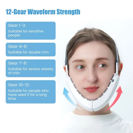 JBMBHC Electric V-face Face Lift Device LED Photon Therapy Microcurrent Skin Tightening Double Chin Remover EMS Face Slimming Massager