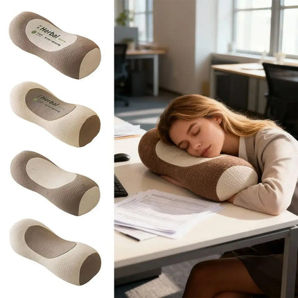 ZHIWEIKJ Cylindrical Buckwheat Pillows Breathable Help Sleep Cervical Vertebra Pillow Neck Pain Relief Anti-arch - Beige-Type 1