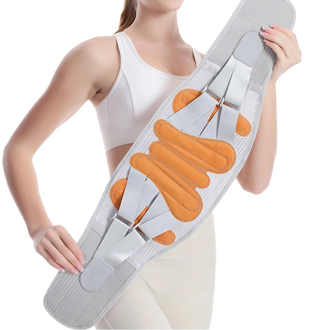 SJHY Back Lumbar Support Corrector Belt Breathable Waist Orthopedic Corset Men Women Waist Brace Back Pain Relief For Herniated Disc - Color: VIOLET - Size: XL