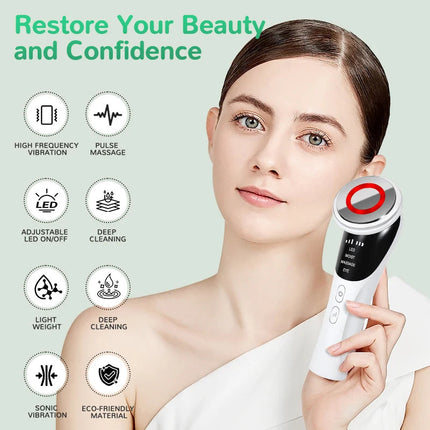 3 Model Face and Neck Massage and Face Beauty Device LED Warm Skin