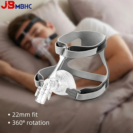 JBMBHC CPAP Nasal Mask with Headgear, Elbow & Silicone Cushion, Replacement CPAP Nose Mask, Universal Nasal Sleep Mask, Perfect Sealing - M - Mask Headgear