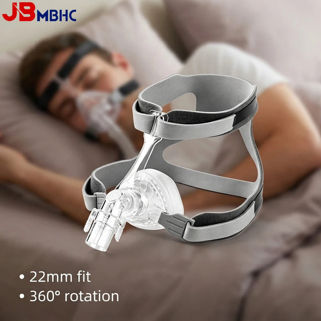 JBMBHC CPAP Nasal Mask with Headgear, Elbow & Silicone Cushion, Replacement CPAP Nose Mask, Universal Nasal Sleep Mask, Perfect Sealing - M - Mask Headgear