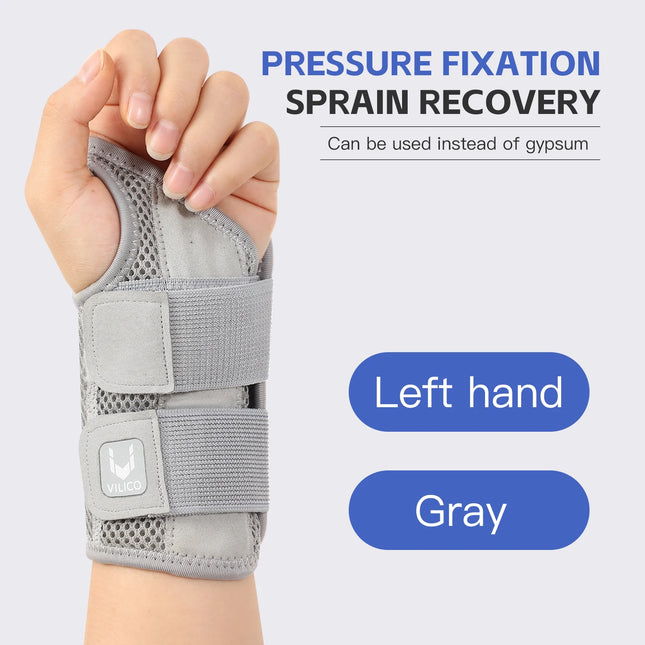 ZOFORE SPORT 1PC Wrist Strap Adjustable Wrist Brace for Carpal Tunnel Support Brace with Splints for Arthritis Tendonitis Sprain Wrist Pain - Gray Left hand ( S/M )