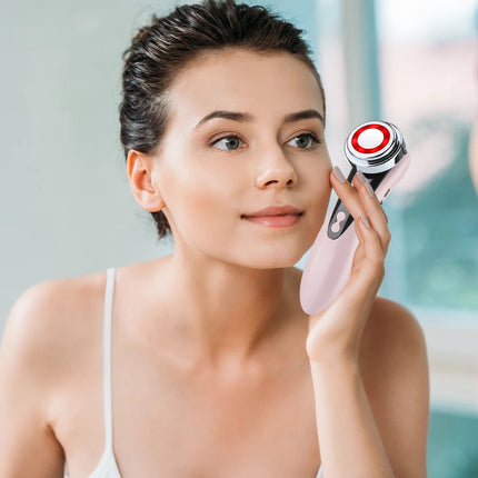 Vofel Face Massager Electric Face Lifting 4 In 1 Facial Massager Anti Aging Skin Tightening Firming Skin Care Tools - Pink