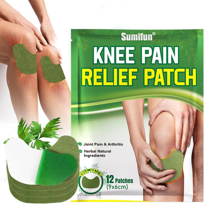 Sumifun 12pcs Self-Heating Knee Pain Patch Wormwood Herbal Extract Joint Arthritis Sticker Relief Swelling Bruise Medical Plaster