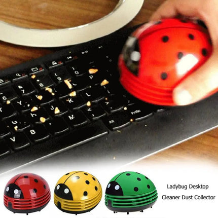 OEING Hot Mini Cute Ladybug Vacuum Cleaner Dust Collector for Home Office Table Cleaning Brush Keyboard Desktop Cleaner Dropshipping - Red