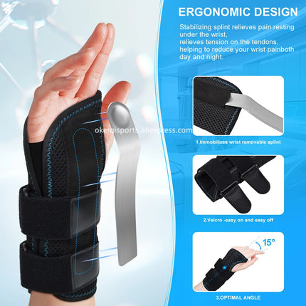 okerqi 1Pcs Adjustable Wristband Wrist Support Wrist Brace Sport Left Right Hand Wrist Support for Fitness, Weightlifting & Pain Relief - Right Hand - Size: M