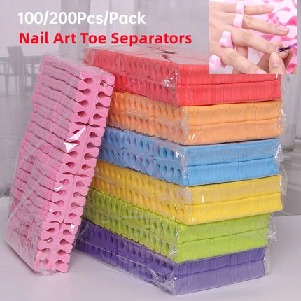 100,200pcs/Pack Nail Art Toe Separators Fingers Foots Sponge Soft UV Gel Polish Beauty Tools Manicure Pedicure Pack Nail Kits