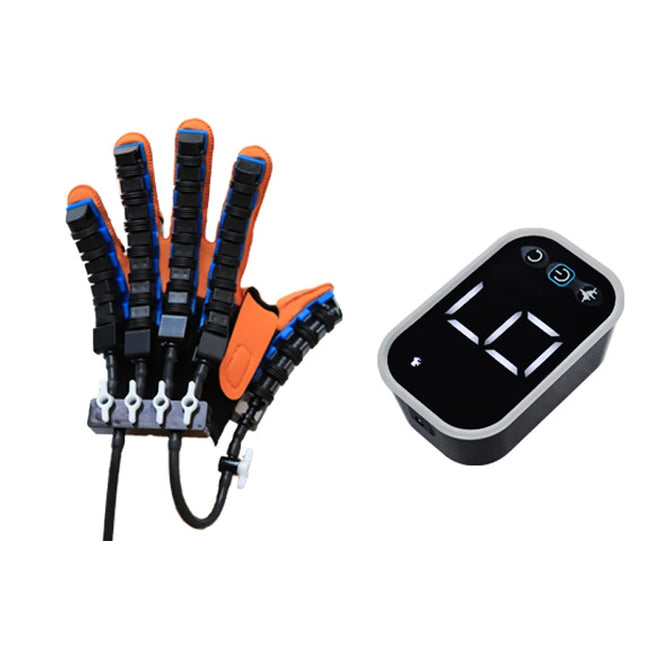 JBMBHC Rehabilitation Robot Gloves Stroke Hemiplegia Cerebral Infarction Training Device Finger Exerciser Hand Function Recove - orange left - S