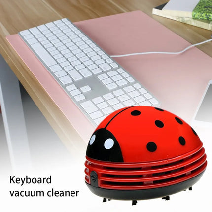 OEING Hot Mini Cute Ladybug Vacuum Cleaner Dust Collector for Home Office Table Cleaning Brush Keyboard Desktop Cleaner Dropshipping - Red