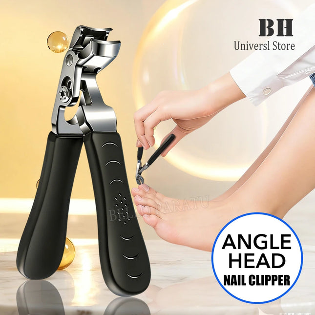 Nail Clipper with Catcher Angled Head Toe Nail Clippers Thick Nails Wide Jaw Opening Heavy Duty Toenail Fingernail Clippers