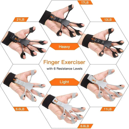 Pnrskter Hand Grip Strengthener Physical Tools Guitar Finger Trainer Training and Exercise Gym 6th Level Resistance Gripster Expander - black-1pc