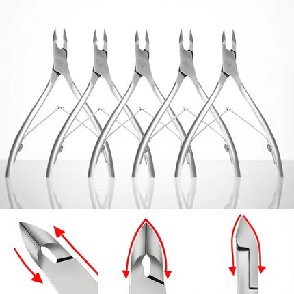 Professional Cuticle Cutter Nail Nippers Scissors Manicure Pusher Pedicure Tong Dead Skin Remover Nail Cuticle Regrowth Tool