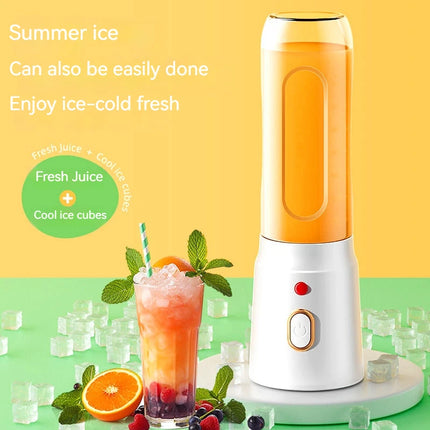 Zoeydam Portable Wireless Blender Electric Fruit Juicer Machine For Orange Ice Crushing 10 Blade Auxiliary Food Machine 1500mA Mixer - White