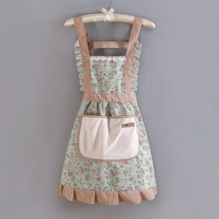 WinDerMo Cute Print Apron with Pockets Baking Kitchen Aprons for Cooking Adjustable Straps Painting Cleaning Aprons -