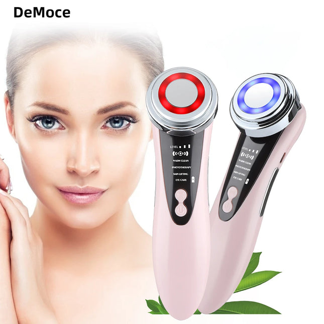 Vofel Face Massager Electric Face Lifting 4 In 1 Facial Massager Anti Aging Skin Tightening Firming Skin Care Tools - Pink