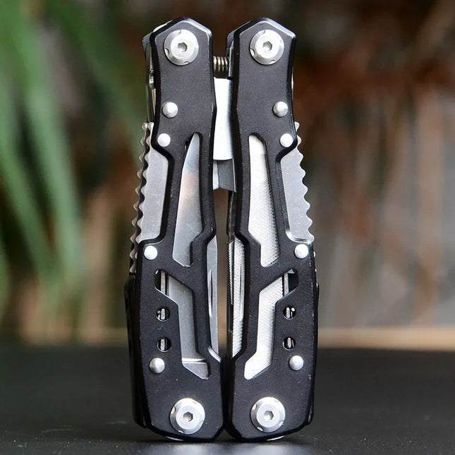 QIVANLIFE Multifunctional Pliers Folding Pliers Multi-tool Pocket Knife Pliers Outdoor Portable Folding Plier Multipurpose Repair Tools- Black-large